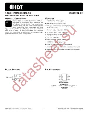 ICS85222AM-02LFT datasheet  